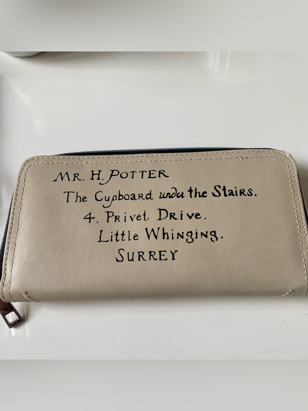 Beige 'Mr. H. Potter' Zip Wallet - Novelty Envelope Design